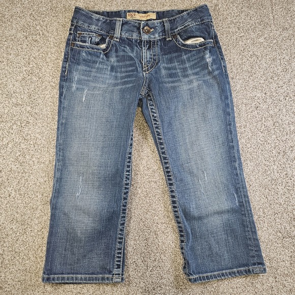 Buckle Denim - BKE Jeans Womens 27 Blue Culture Crop Capri Mid Rise Distressed Denim A6